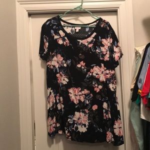 Floral black blouse